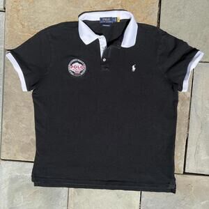 Polo Ralph Lauren Black White Alpine Patch Polo Shirt